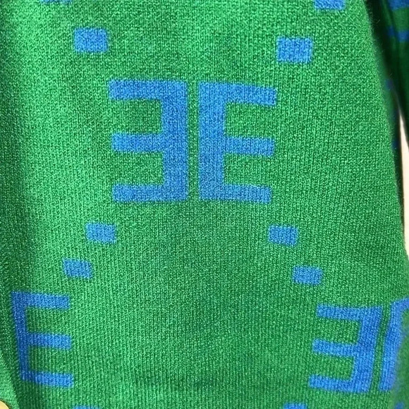 Ell and Emm Women’s Green Royal Blue EE V-Neck Cardigan Sweater Jumper Size M/L - Picture 10 of 14